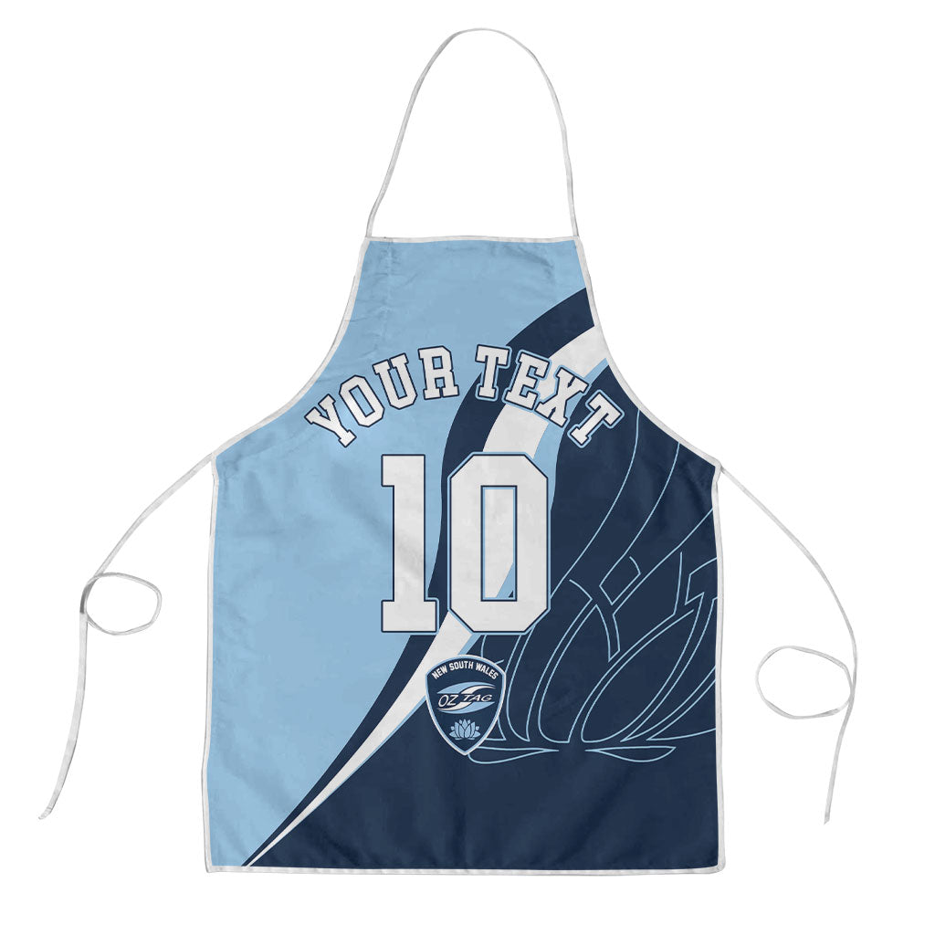 Personalized New South Wales Oztag Apron Abstract Wave Line Art