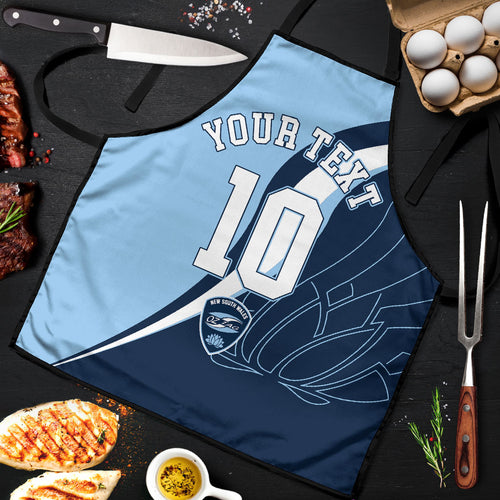 Personalized New South Wales Oztag Apron Abstract Wave Line Art