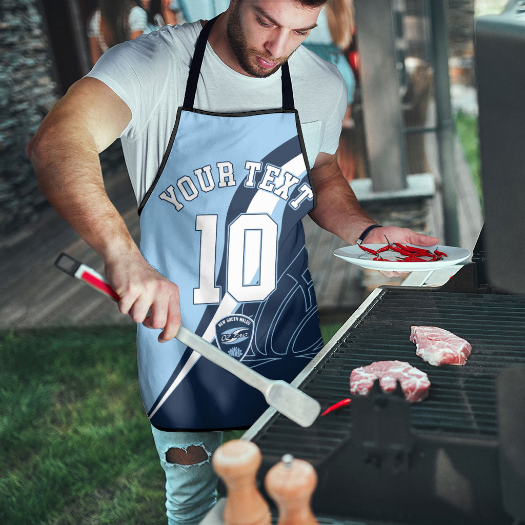 Personalized New South Wales Oztag Apron Abstract Wave Line Art