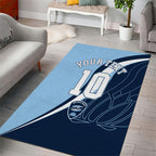 Personalized New South Wales Oztag Area Rug Abstract Wave Line Art