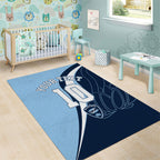 Personalized New South Wales Oztag Area Rug Abstract Wave Line Art
