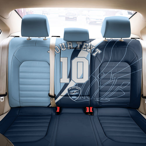 Personalized New South Wales Oztag Back Car Seat Cover Abstract Wave Line Art