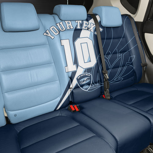 Personalized New South Wales Oztag Back Car Seat Cover Abstract Wave Line Art