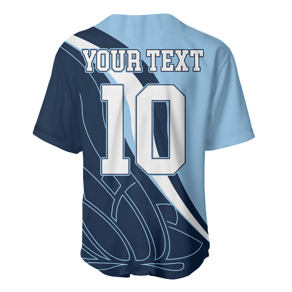 Personalized New South Wales Oztag Baseball Jersey Abstract Wave Line Art