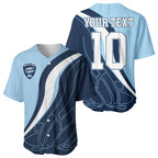 Personalized New South Wales Oztag Baseball Jersey Abstract Wave Line Art