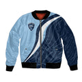 Personalized New South Wales Oztag Bomber Jacket Abstract Wave Line Art