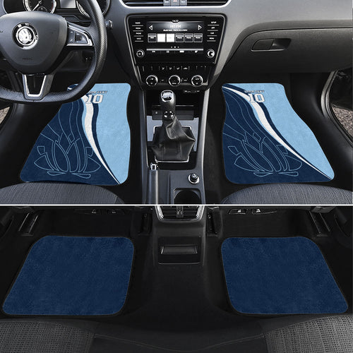 Personalized New South Wales Oztag Car Mats Abstract Wave Line Art