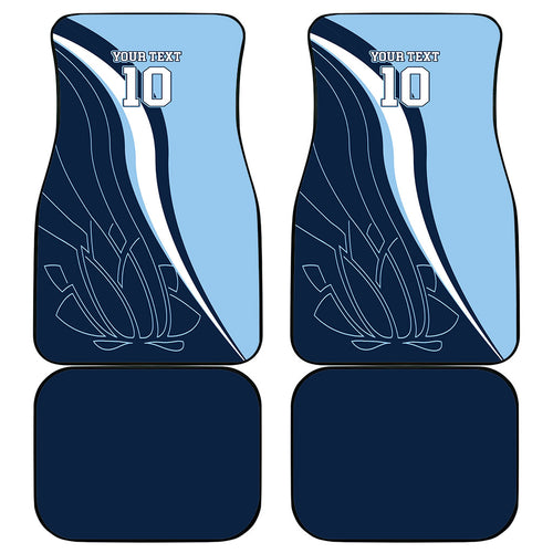 Personalized New South Wales Oztag Car Mats Abstract Wave Line Art