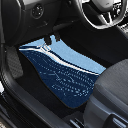 Personalized New South Wales Oztag Car Mats Abstract Wave Line Art