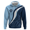 Personalized New South Wales Oztag Hoodie Abstract Wave Line Art
