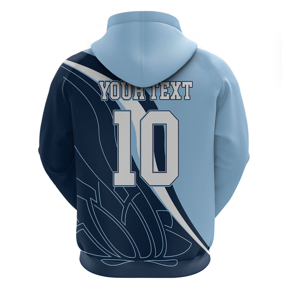 Personalized New South Wales Oztag Hoodie Abstract Wave Line Art