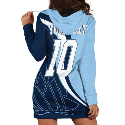Personalized New South Wales Oztag Hoodie Dress Abstract Wave Line Art
