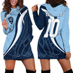 Personalized New South Wales Oztag Hoodie Dress Abstract Wave Line Art