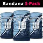 Personalized New South Wales Oztag Neck Gaiter Abstract Wave Line Art