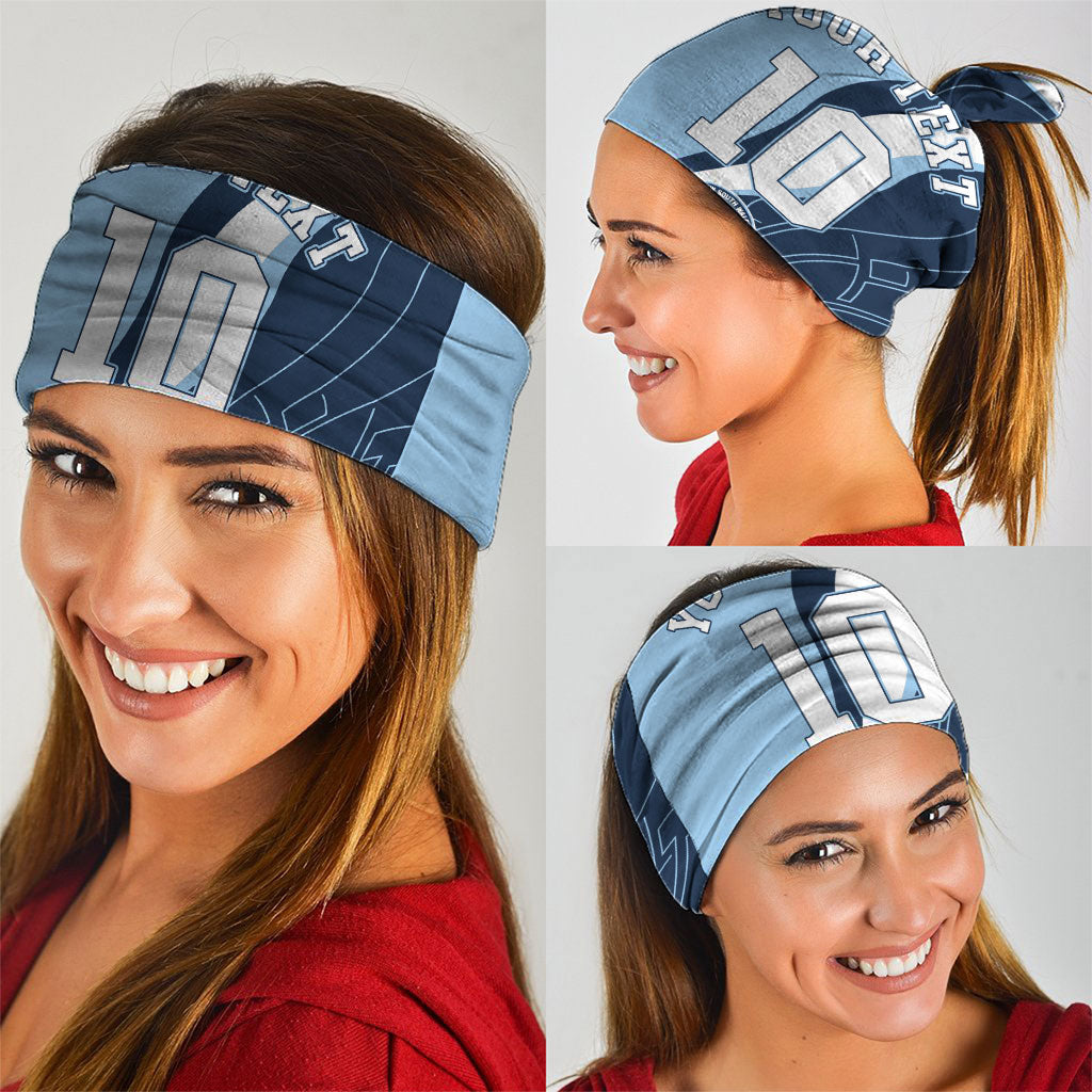 Personalized New South Wales Oztag Neck Gaiter Abstract Wave Line Art