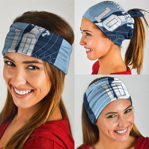 Personalized New South Wales Oztag Neck Gaiter Abstract Wave Line Art