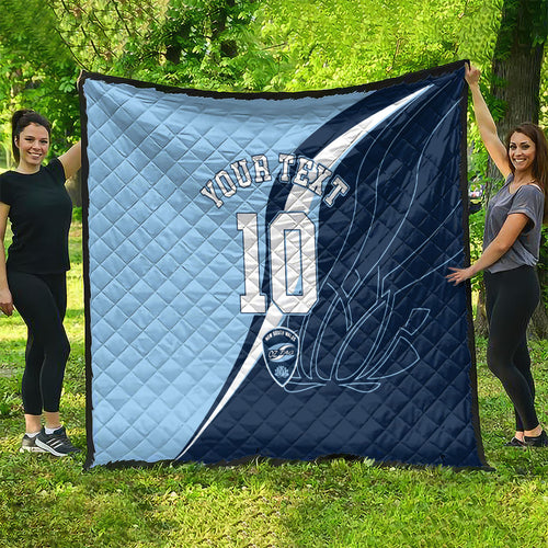 Personalized New South Wales Oztag Quilt Abstract Wave Line Art