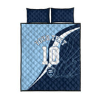 Personalized New South Wales Oztag Quilt Bed Set Abstract Wave Line Art