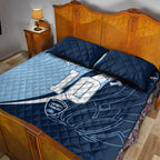 Personalized New South Wales Oztag Quilt Bed Set Abstract Wave Line Art