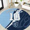 Personalized New South Wales Oztag Round Carpet Abstract Wave Line Art