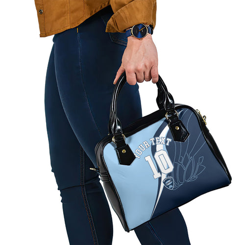 Personalized New South Wales Oztag Shoulder Handbag Abstract Wave Line Art