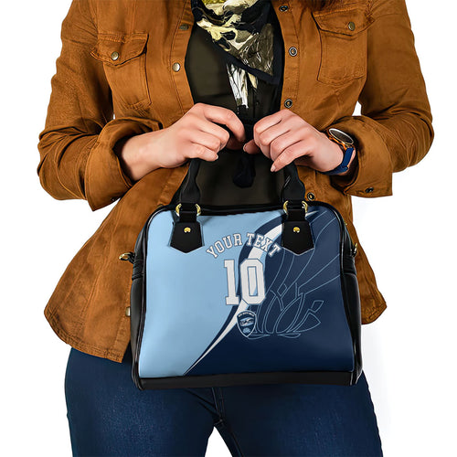 Personalized New South Wales Oztag Shoulder Handbag Abstract Wave Line Art