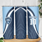 Personalized New South Wales Oztag Skinny Tumbler Abstract Wave Line Art