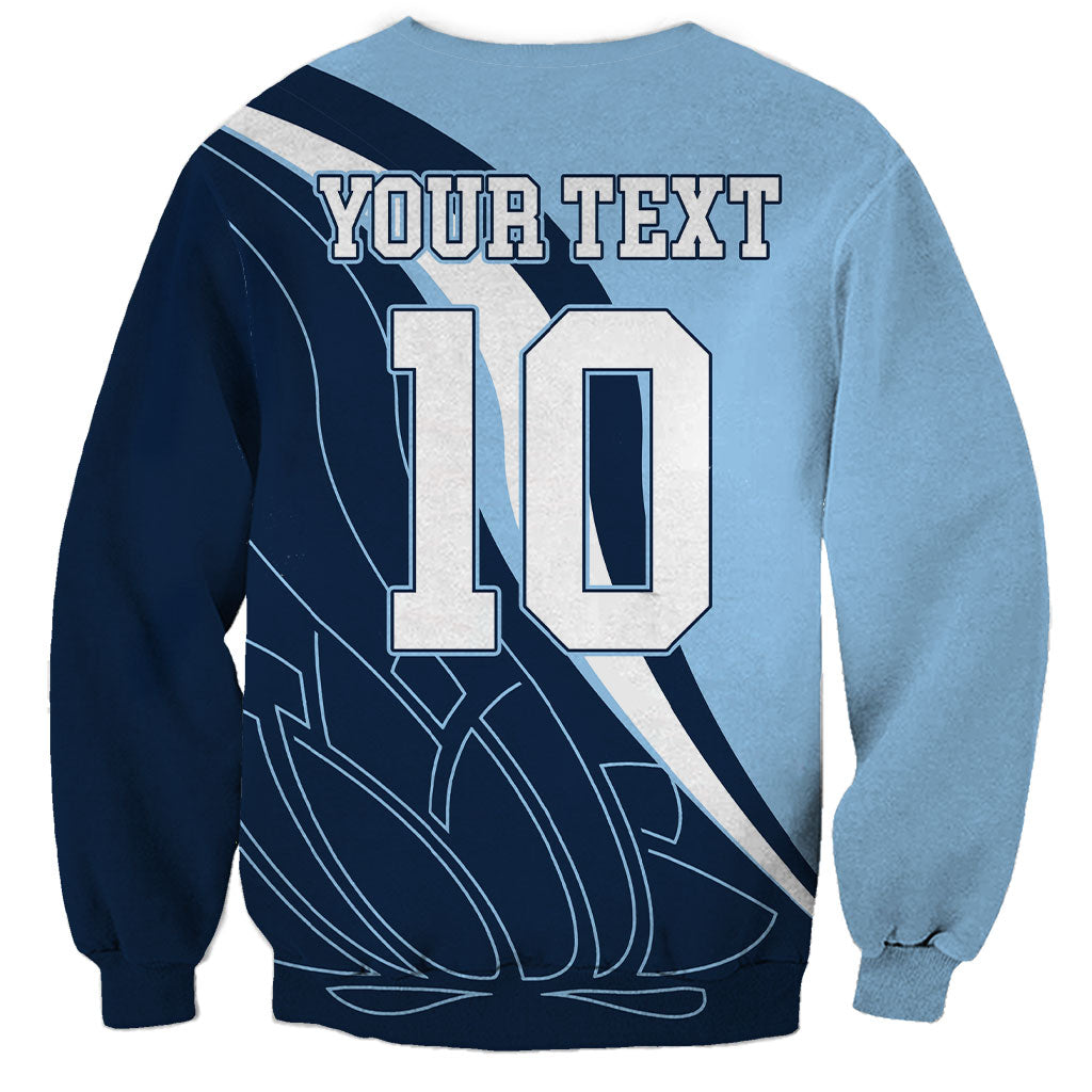 Personalized New South Wales Oztag Sweatshirt Abstract Wave Line Art
