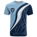 Personalized New South Wales Oztag T Shirt Abstract Wave Line Art