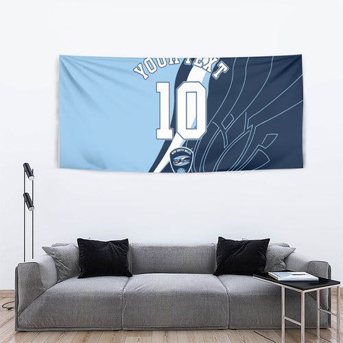 Personalized New South Wales Oztag Tapestry Abstract Wave Line Art
