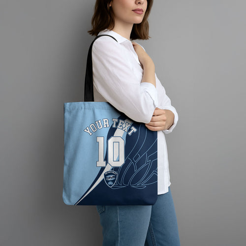 Personalized New South Wales Oztag Tote Bag Abstract Wave Line Art