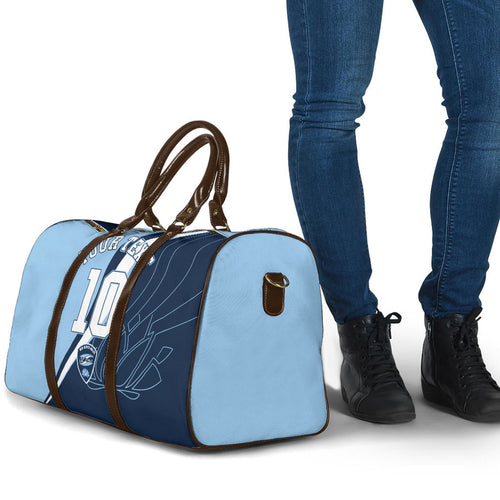 Personalized New South Wales Oztag Travel Bag Abstract Wave Line Art