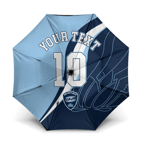 Personalized New South Wales Oztag Umbrella Abstract Wave Line Art