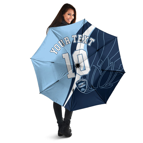 Personalized New South Wales Oztag Umbrella Abstract Wave Line Art