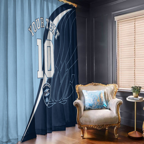 Personalized New South Wales Oztag Window Curtain Abstract Wave Line Art