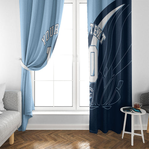 Personalized New South Wales Oztag Window Curtain Abstract Wave Line Art