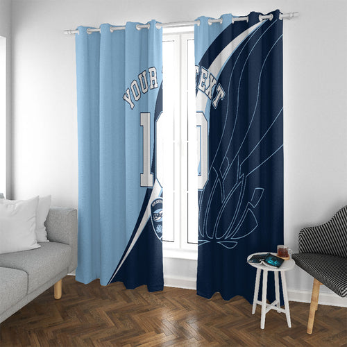 Personalized New South Wales Oztag Window Curtain Abstract Wave Line Art