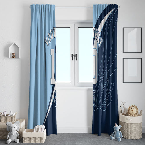 Personalized New South Wales Oztag Window Curtain Abstract Wave Line Art