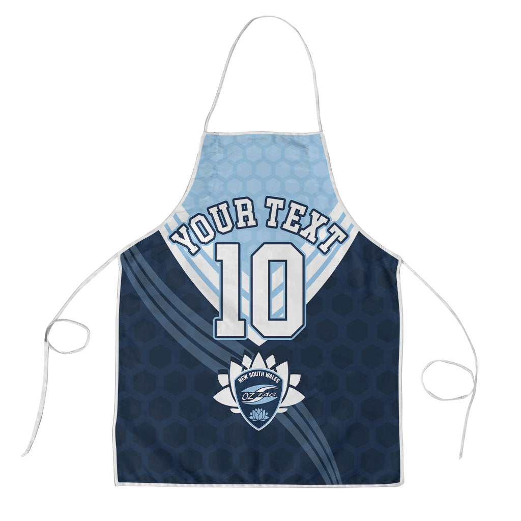 Personalized New South Wales Oztag Apron Hexagon Texture Chevron Pattern Art