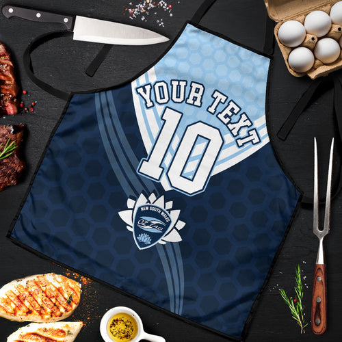 Personalized New South Wales Oztag Apron Hexagon Texture Chevron Pattern Art