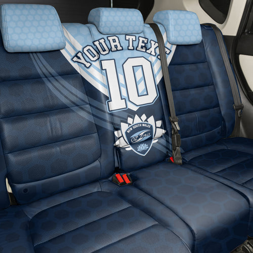 Personalized New South Wales Oztag Back Car Seat Cover Hexagon Texture Chevron Pattern Art