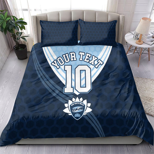 Personalized New South Wales Oztag Bedding Set Hexagon Texture Chevron Pattern Art