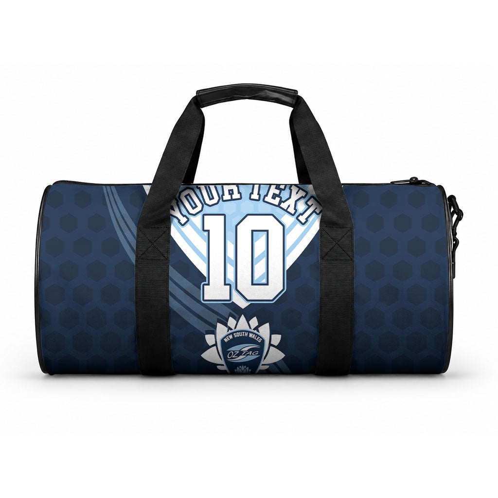 Personalized New South Wales Oztag Duffle Bag Hexagon Texture Chevron Pattern Art