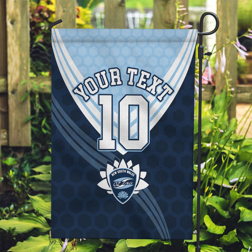 Personalized New South Wales Oztag Garden Flag Hexagon Texture Chevron Pattern Art
