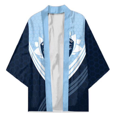Personalized New South Wales Oztag Kimono Hexagon Texture Chevron Pattern Art