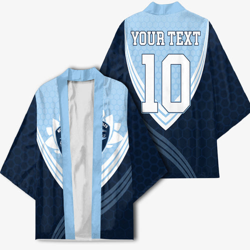 Personalized New South Wales Oztag Kimono Hexagon Texture Chevron Pattern Art