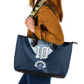 Personalized New South Wales Oztag Leather Tote Bag Hexagon Texture Chevron Pattern Art