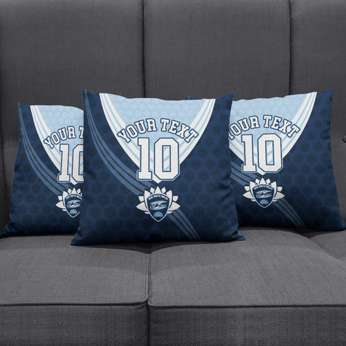 Personalized New South Wales Oztag Pillow Cover Hexagon Texture Chevron Pattern Art
