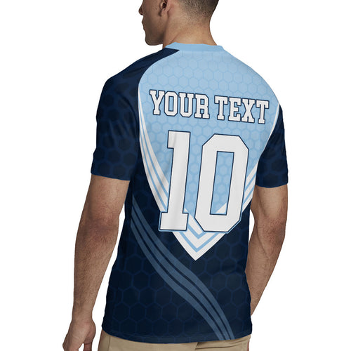 Personalized New South Wales Oztag Rugby Jersey Hexagon Texture Chevron Pattern Art