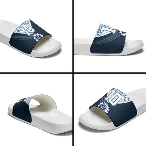 Personalized New South Wales Oztag Slide Sandals Hexagon Texture Chevron Pattern Art